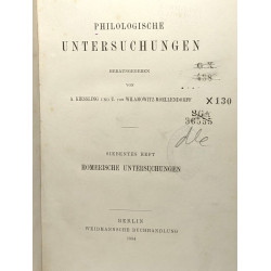 Philologische untersuchungen - herausgegeben von A. Kiessling und...