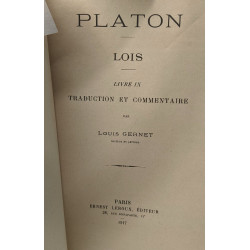 PLATON - Lois - Livre IX traduction et commentaire