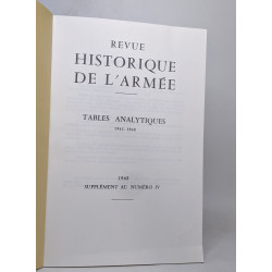 Lot de 4 revues "Revue historique de l'armée": Tables analytiques...