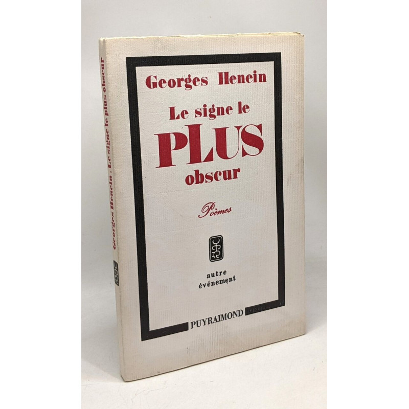 Le signe le plus obscur - Poèmes