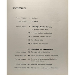 L'Eucharistie - le sens des sacrements - dossier théologiue 1971...