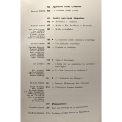 L'Eucharistie - le sens des sacrements - dossier théologiue 1971...