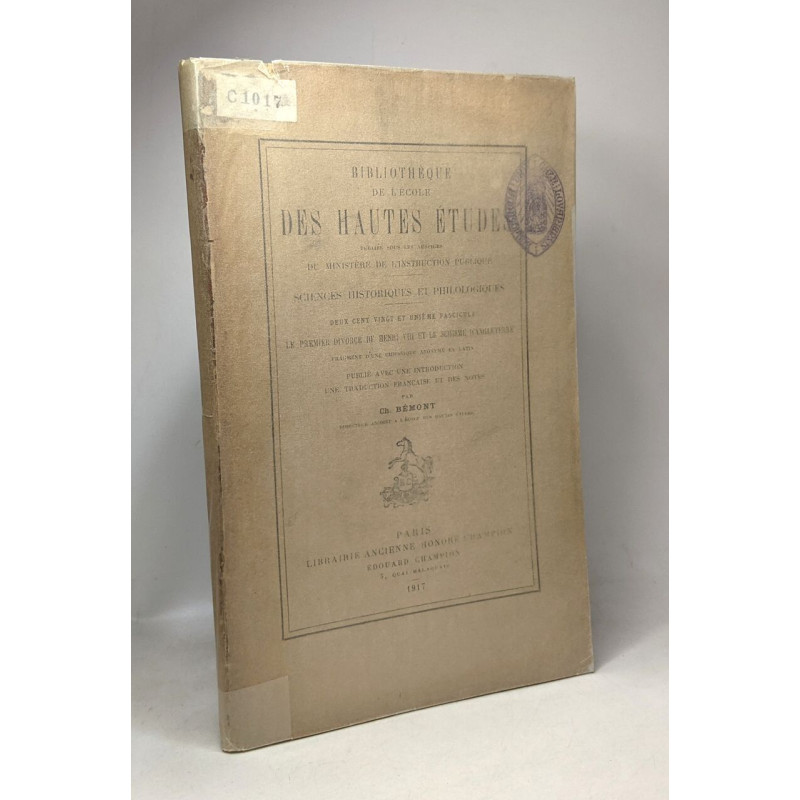 Le premier divorce de Henri VIII et le schisme d'Angleterre -...