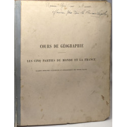 Cours de géographie les cinq parties du monde - texte et carte