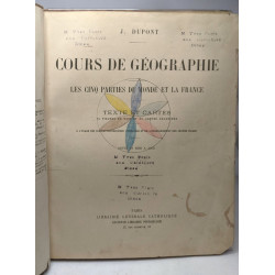 Cours de géographie les cinq parties du monde - texte et carte