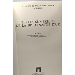Textes sumériens de la IIIe dynastie d'Ur - documents du proche...