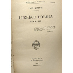 Lucrèce Borgia 1480-1519 - bibliothèque historique