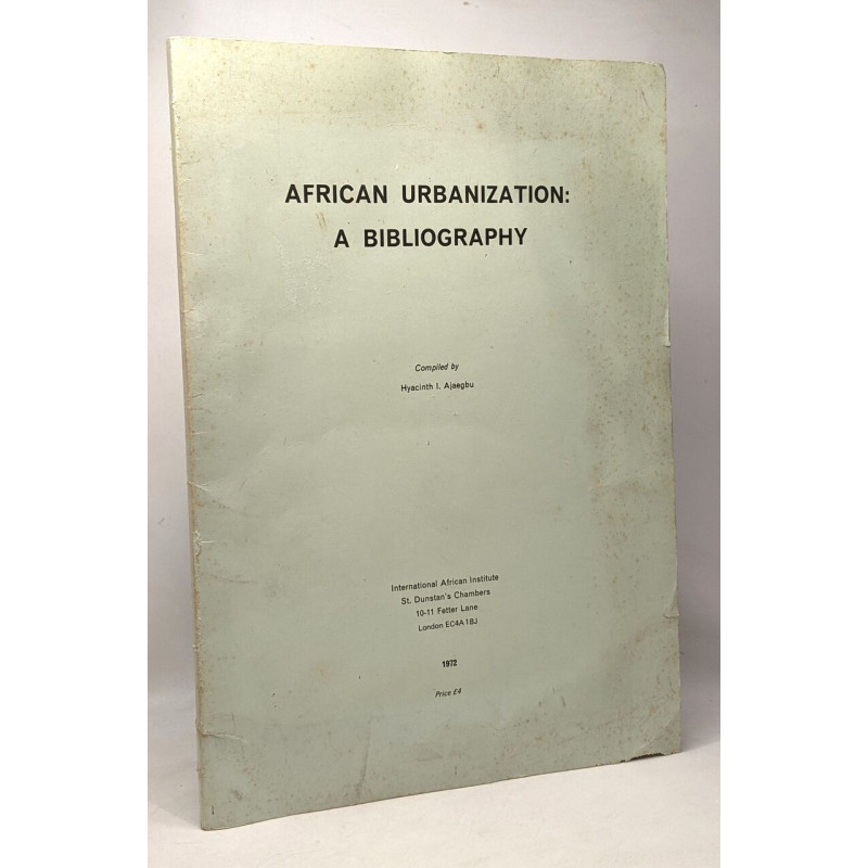 African urbanization a bibliography