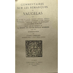 Commentaires sur les remarques de Vaugelas - introduction par...