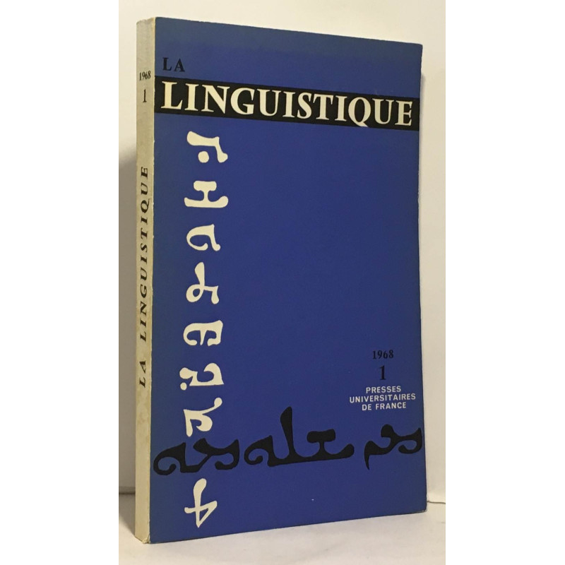 La linguistique - revue internationale de linguistique générale 1...
