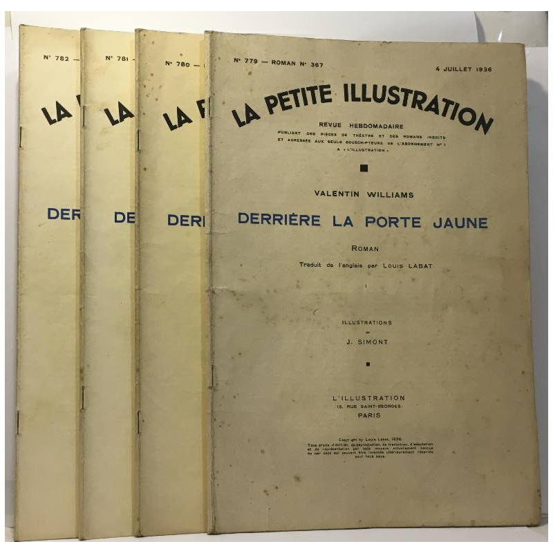 La petite illustration revue hebdomadaire - N°779 au n°782 --- 4...