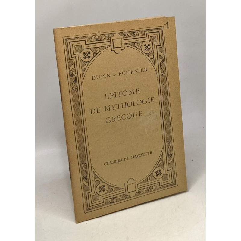 Épitome de mythologie grecque - classe de quatrième