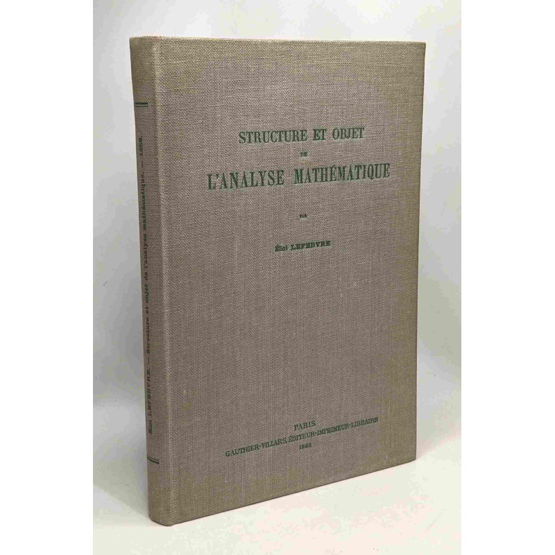 Structure et objet de l'analyse mathématique