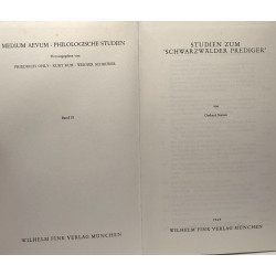 Studien zum 'schwarzwälder prediger' - mediumaevum philologische...