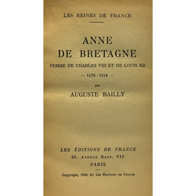 Anne de Bretagne femme de Charles VIII et de Louis XII - les...