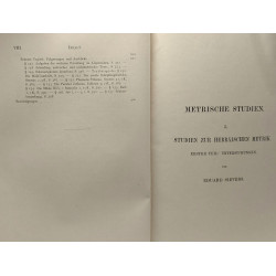 Metrische Studien I. Studien zur hebräischen metrik --- Erster...