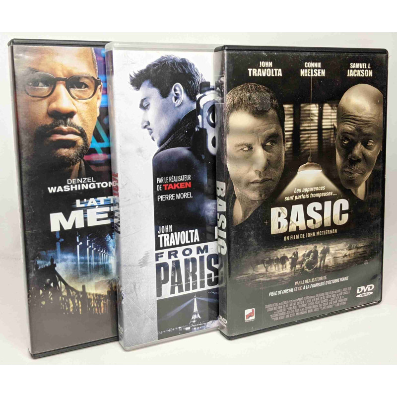 3 DVDs avec John Travolta: From Paris with love+ Basic (+...