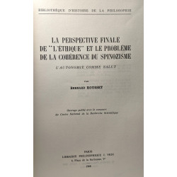 La perspective finale de "l'éthique" et le problème de la...