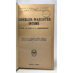 Kiderlen-waechter intime d'après ses notes et sa correspondance