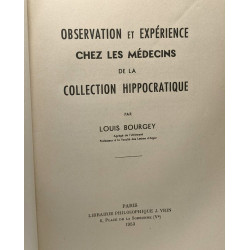 Observation et expérience chez les médecins de la collection...