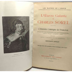 L'Oeuvre galante de Charles Sorel - l'Histoire Comique de Francion...