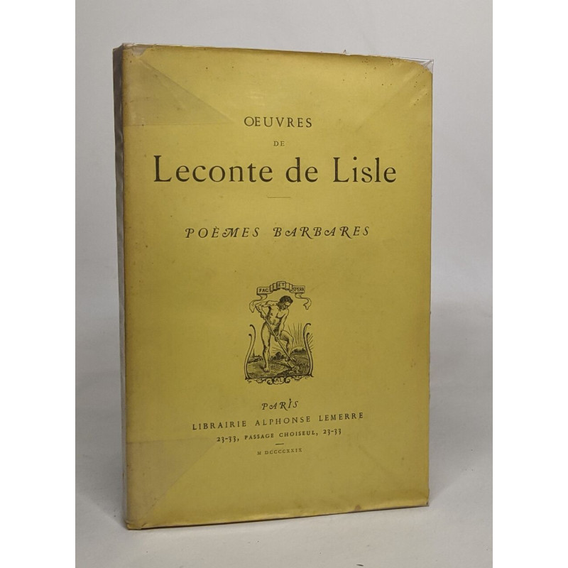 Oeuvres de leconte de lisle - poèmes barbares
