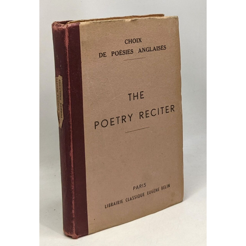 The poetry reciter - choix de poesies anglaises