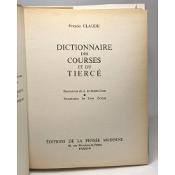 Dictionnaire des courses et du tiercé - présenté par Léon Zitrone