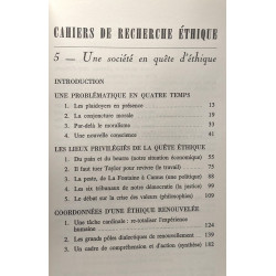 Une société en quête d'éthique (Cahiers de recherche éthique - 5)