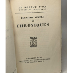 Deuxième numéro de chroniques. le roseau d'or oeuvres et...