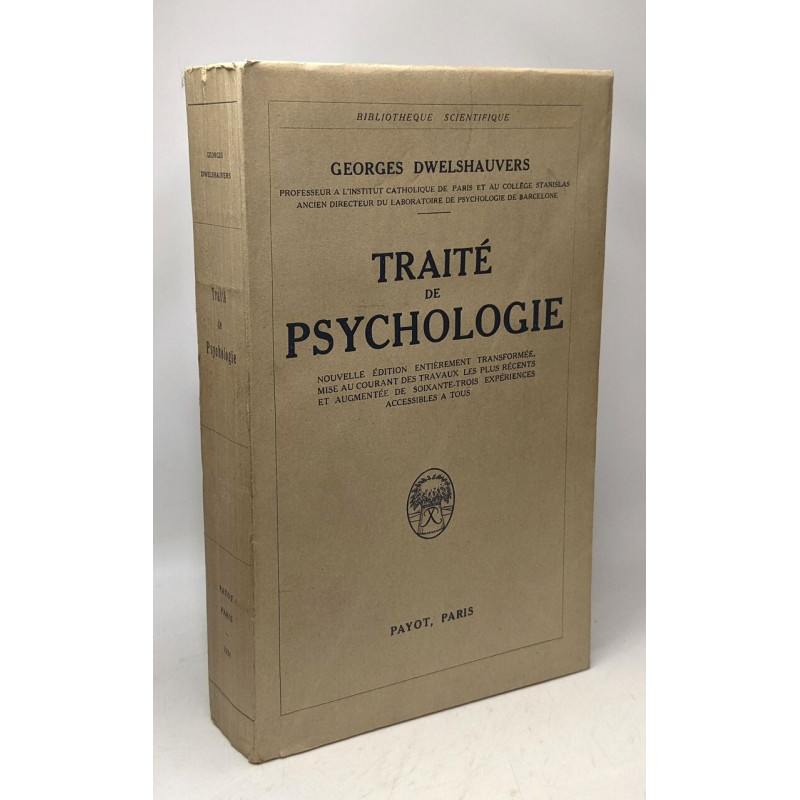 Traité de psychologie / Bibliothèque scientifique