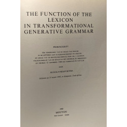 The function of the lexicon in transformational generative grammar