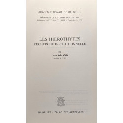 Les hiérothytes: Recherche institutionnelle (Mémoires de la Classe...