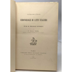 Introduction à la chronologie du latin vulgaire - étude de...