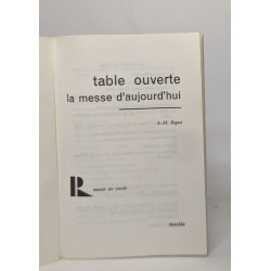 Table ouverte la messe d'aujourd'hui