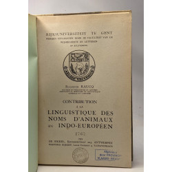 Contribution à la linguistique des noms d'animaux en indo-européen...