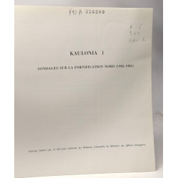 Kaulonia 1 sondages sur la fortification nord (1982-1985) /...