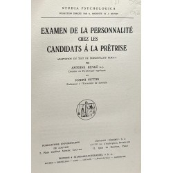 Examen de la personnalité chez les candidats à la prêtrise -...