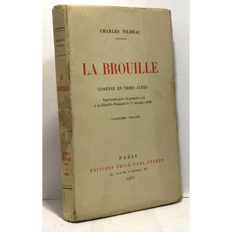 La Brouille - comédie en trois actes 5E édition