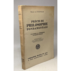 Précis de philosophie fondamentale d'après la méthode...