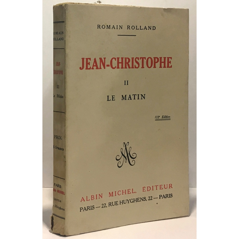 Jean Christophe - le matin - tome deux
