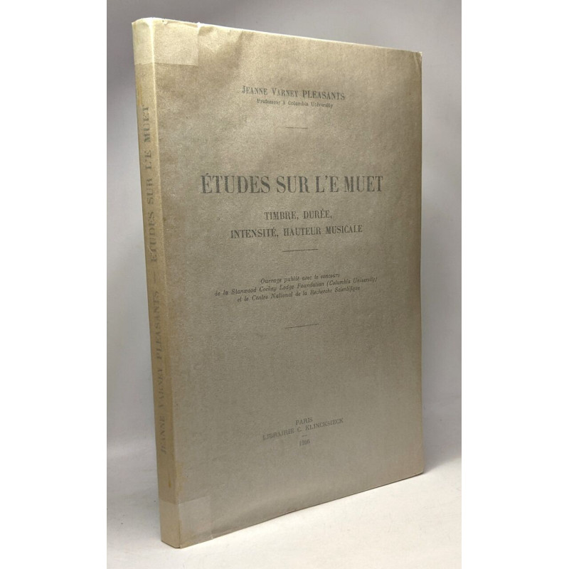 Études sur l'E muet - timbre durée intensité hauteur musicale ---...