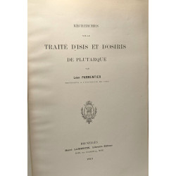 Recherches sur le taité d'Isis et d'Osiris de Plutarque
