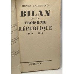 Bilan de la troisième république 1870-1940