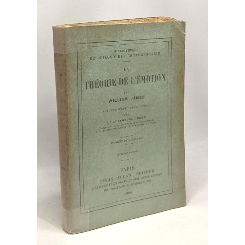 Théorie de l'émotion - introduction par Dr. Georges Dumas - 2e édition