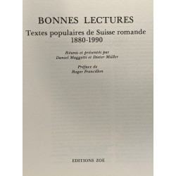 Bonnes lectures: Textes populaires de Suisse romande 1880-1990