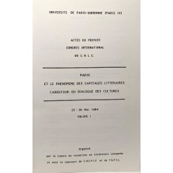 Recherches actuelles en littérature comparée III --- Paris et les...