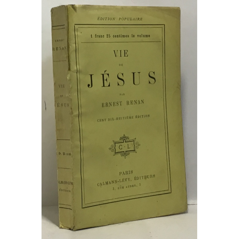 Vie de Jésus - édition populaire par Ernest renan