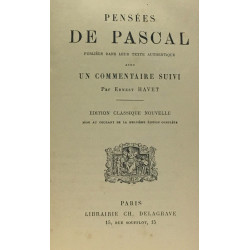 Pensées de Pascal publiées dans leur texte authentique avec un...