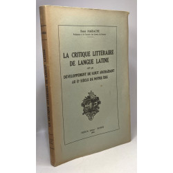 La critique littéraire de langue latine et le développement du...